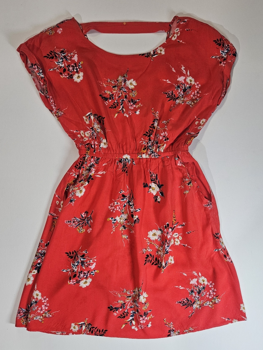 Pink Republic Mini Dress Juniors Small Red Pink Floral Boho Summer Festival Wear